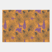 Halloween Patronen heks Pet Cat Spider Set 3 Inpakpapier Vel (Voorkant 3)