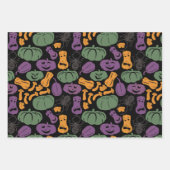 Halloween Patronen heks Pet Cat Spider Set 3 Inpakpapier Vel (Voorkant)