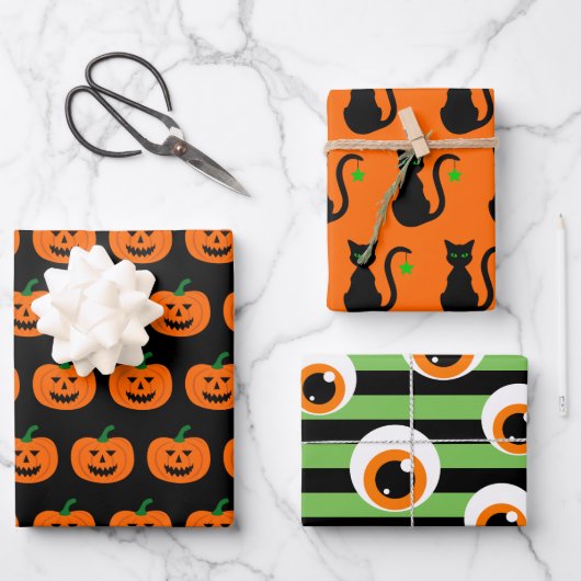 Halloween Patronen met papiervellen Inpakpapier Vel (Voorkant)
