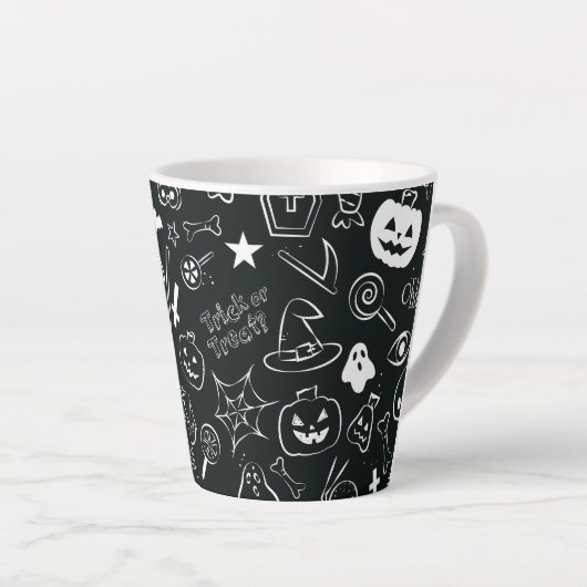 Halloween Patroon 1 Latte Mok (Rechterhoek)