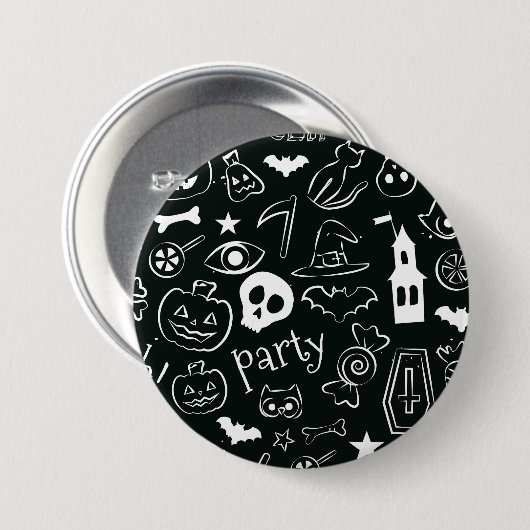 Halloween Patroon 1 Ronde Button 7,6 Cm (Voorkant /achterkant)
