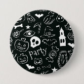 Halloween Patroon 1 Ronde Button 7,6 Cm (Voorkant)