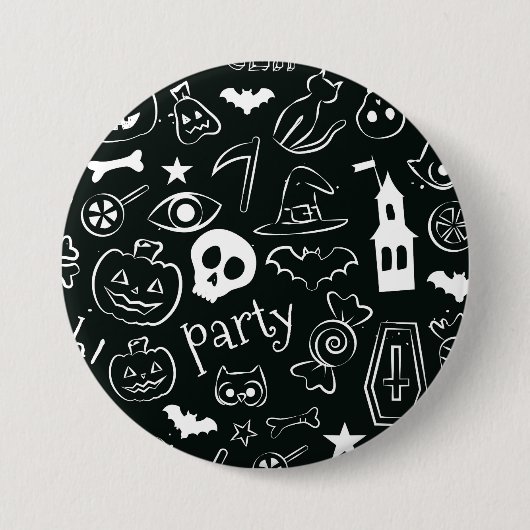 Halloween Patroon 1 Ronde Button 7,6 Cm (Voorkant)