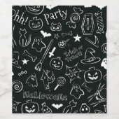 Halloween Patroon 1 Wijn Etiket (Enkel label)