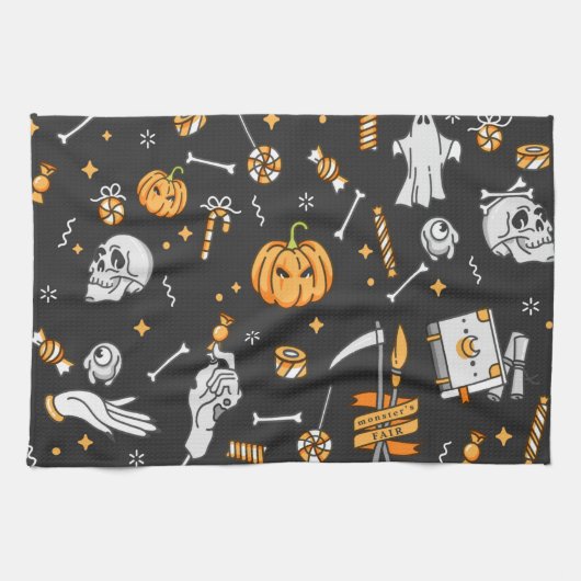 Halloween Patroon 2 Theedoek (Horizontaal)