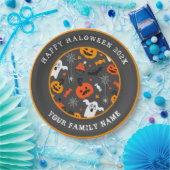 Halloween patroon Aangepaste tekst Papieren Bordje (Feest)