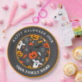 Halloween patroon Aangepaste tekst Papieren Bordje (Feest)