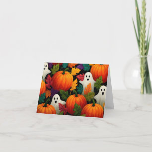 Halloween Patroon Achtergrond met Oranje Pompoenen Feestdagen Kaart
