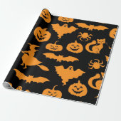 Halloween patroon cadeaupapier (Uitgerold)