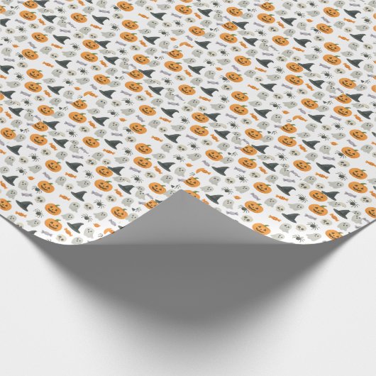 Halloween patroon cadeaupapier (Hoek)