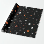 Halloween patroon cadeaupapier (Uitgerold)