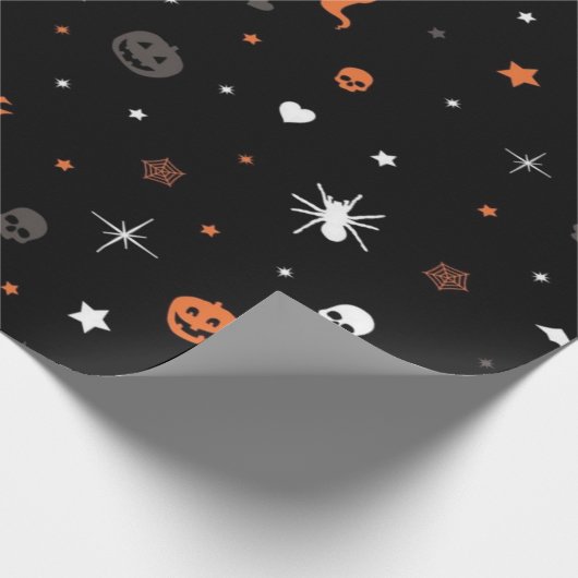 Halloween patroon cadeaupapier (Hoek)