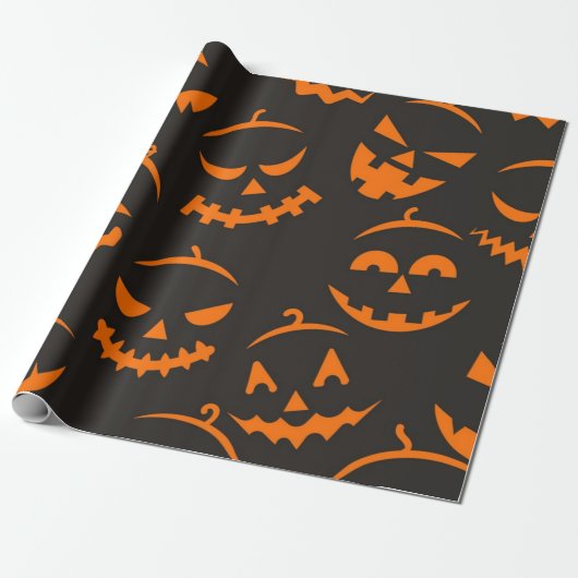 Halloween patroon cadeaupapier (Uitgerold)