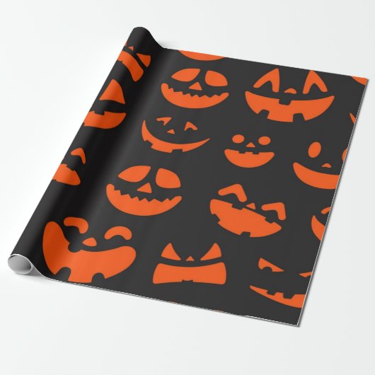 Halloween patroon cadeaupapier (Uitgerold)