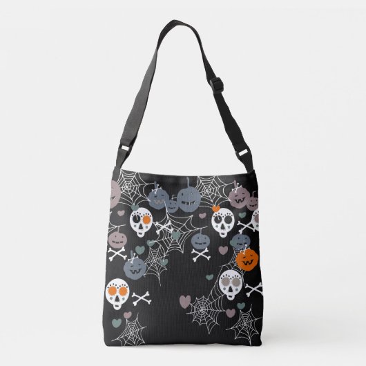 Halloween patroon crossbody tas (Achterkant)