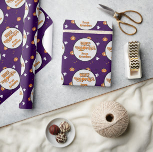 Halloween patroon en griezelig bericht cadeaupapier