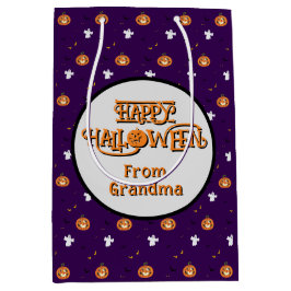 Halloween-patroon en griezelig bericht medium cadeauzakje