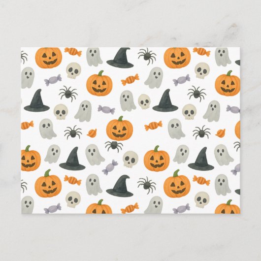 Halloween patroon feestdagenkaart (Voorkant)