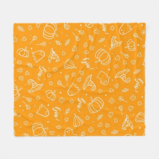 Halloween patroon fleece deken (Voorkant (Horizontaal))