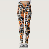 Halloween-patroon in haunted House Leggings (Voorkant)