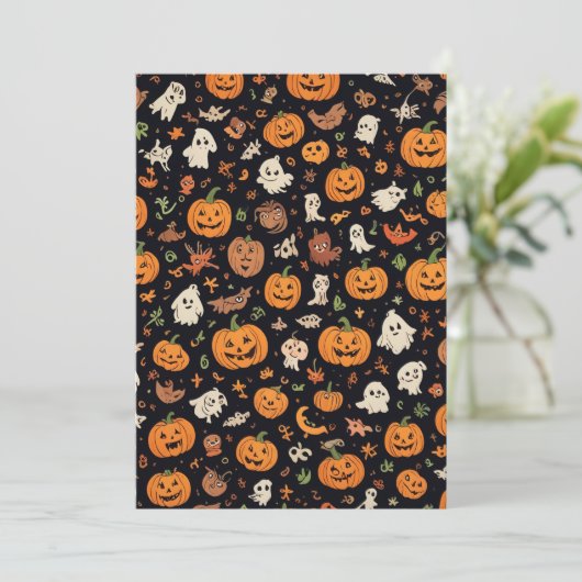 Halloween-patroon kaart (Staand voorkant)