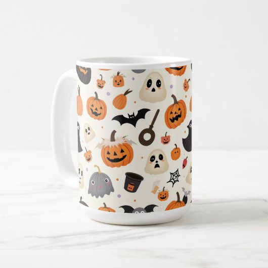 Halloween patroon koffiemok (Voorkant links)