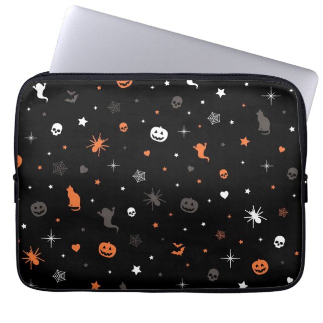 Halloween patroon laptop sleeve (Voorkant)