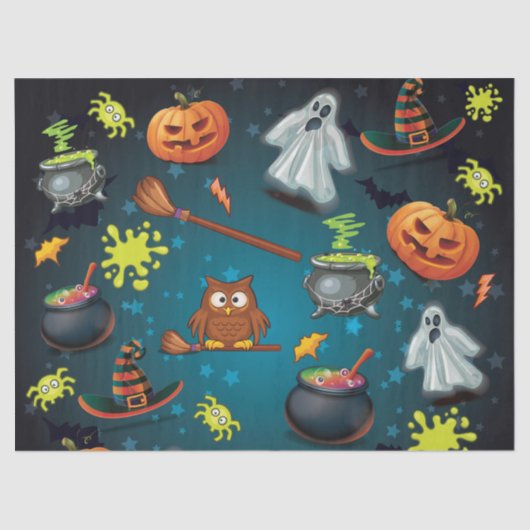Halloween patroon Leuk Tissuepapier (Voorkant)