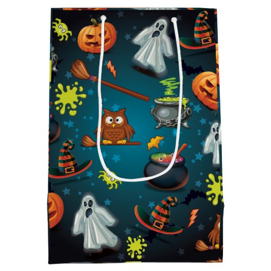 Halloween patroon medium cadeauzakje (Achterkant)