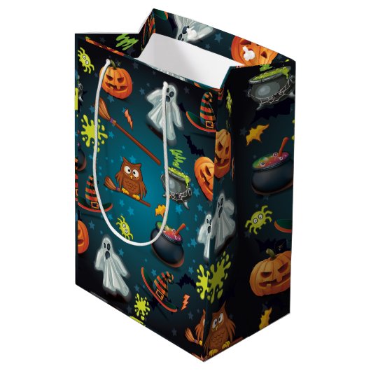 Halloween patroon medium cadeauzakje (Achterkant Gekanteld)