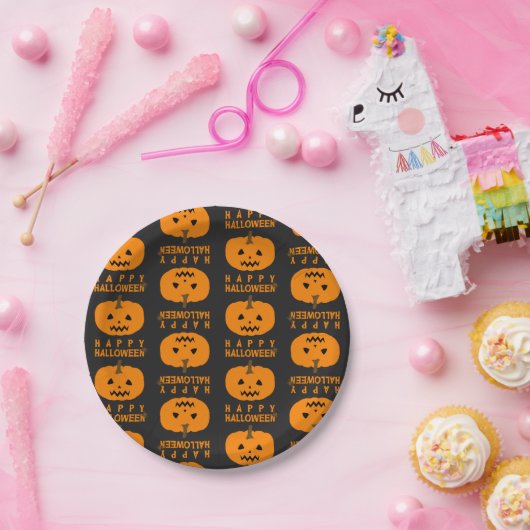 Halloween Patroon met Bord van pompoenpapier (Feest)