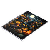 Halloween patroon met heks Pet en koele pompoenen Notitieboek (Linkerzijde)