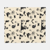 Halloween patroon met pompoen vleermuizen heks fleece deken (Voorkant (Horizontaal))