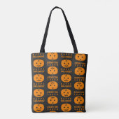 Halloween Patroon met pompoenCanvas tas (Achterkant)