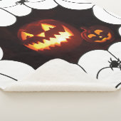 Halloween patroon met pompoenen en spinnen sherpa deken (3/4)