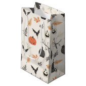 Halloween patroon met pompoenen en vogels. klein cadeauzakje (Voorkant Gekanteld)