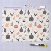 Halloween patroon met pompoenen en vogels. tissuepapier (Craft)