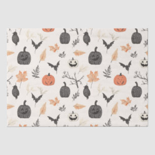 Halloween patroon met pompoenen en vogels. tissuepapier