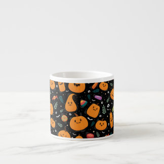 Halloween Patroon met Snoep en zwart Patroon Espresso Kop