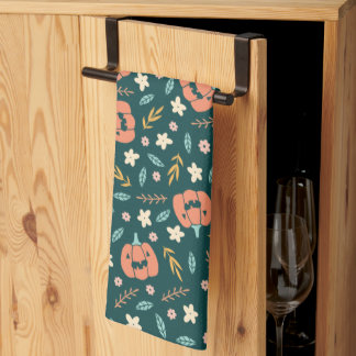 Halloween Patroon met Waterverf en Turquoise Theedoek