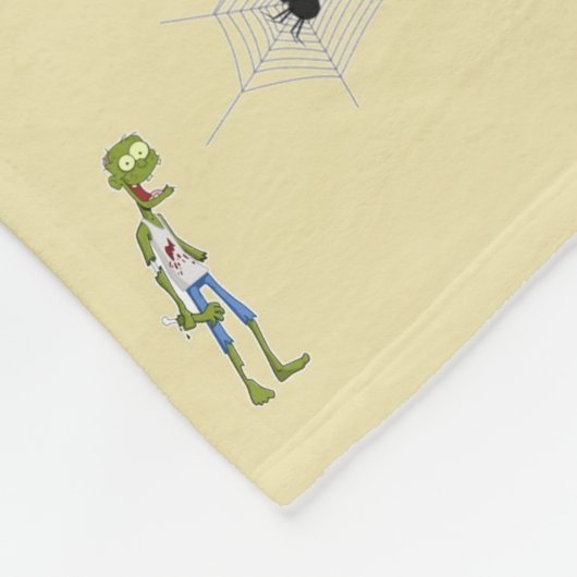 Halloween patroon op crème fleece deken (Hoek)