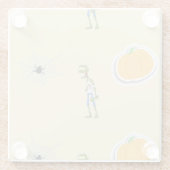 Halloween patroon op crème glazen onderzetter (Achterkant)