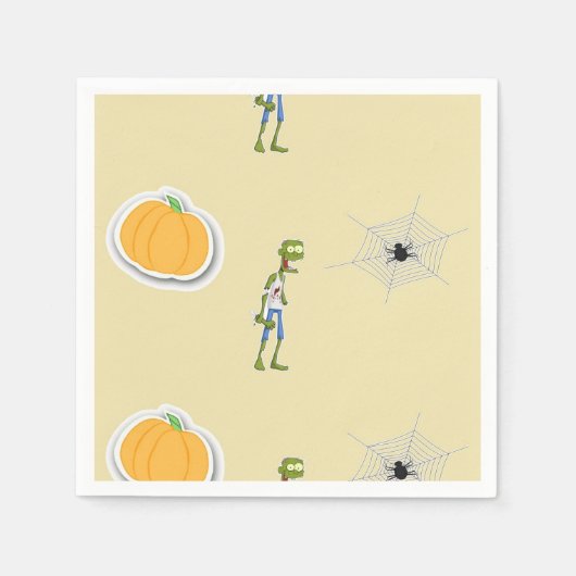 Halloween patroon op crème servet (Voorkant)