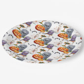Halloween patroon op papieren bordje (Gekanteld)