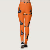 Halloween patroon op sinaasappel leggings (Achterkant)