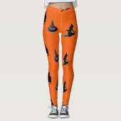 Halloween patroon op sinaasappel leggings (Voorkant)