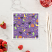 Halloween Patroon Paars Servet (Insitu)