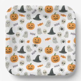 Halloween patroon papieren bordje
