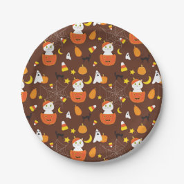 Halloween patroon papieren bordje