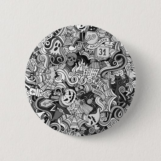Halloween patroon ronde button 5,7 cm (Voorkant)